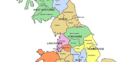 Kort Over Yorkshire Kort over Storbritannien   Vis kort Storbritannien (i det Nordlige  Kort Over Yorkshire